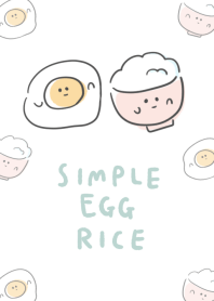 簡單 蛋 米飯 白色 藍色