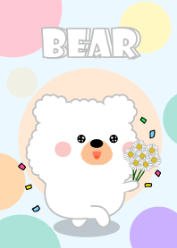 Color Cute White  Bear FuFu Theme