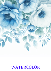 WATERCOLOR-LIGHT BLUE FLOWER 121