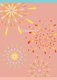 Summer of Fireworks on pink&blueJ