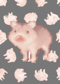 Pig Random Theme Pixel BW05