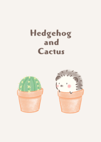 ハリネズミとサボテン -オレンジ-