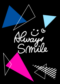 スマイル-黒カラフル三角3-