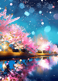 Beautiful night cherry blossoms#468