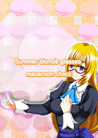 Summer blonde glasses macaroon check