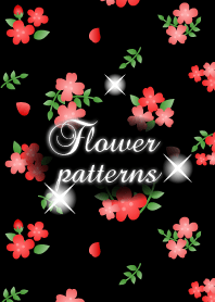 Vintage flower-Black&Red-