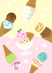 アイスクリーム2(イエロー&ピンク)