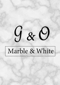 【G&O】イニシャル 大理石モノトーン白