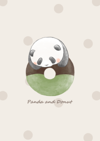 Panda and Matcha donut -brown- dot
