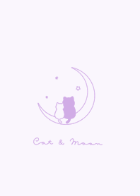 Pair Cats & Moon- purple.