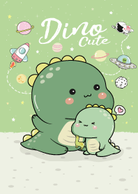 Dinosaur couple cute green