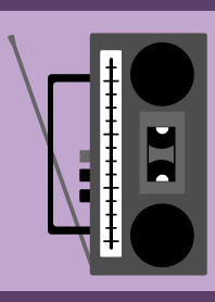 radio cassette recorder5 on purple