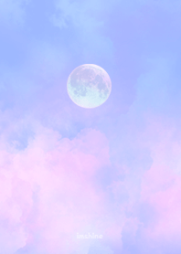 예쁜 파스텔 하늘과 달