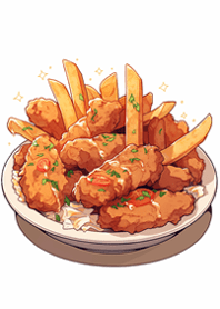 fried chicken and fries JP