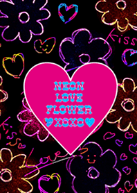 NEON LOVE FLOWER XOXO