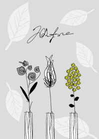 Scandinavian design flower gray.