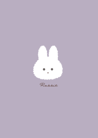 簡單的兔子 暗紫色 米色