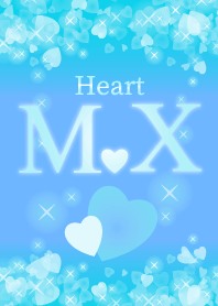 M&Xイニシャル運気UP!幸せのハート青ブルー