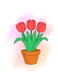 Flower and pot theme