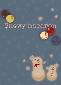 Macaron snowman + aqua