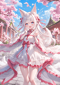 超可愛の櫻花狐狸女孩❤