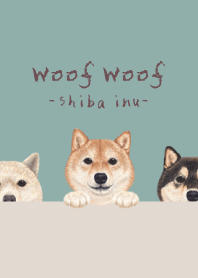 Woof Woof - Shiba inu - BLUE GREEN