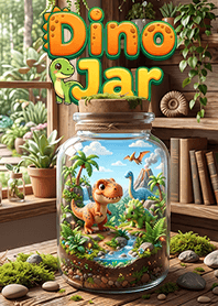 Dinosaurs in a glass jar