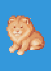 Lion Pixel Art Theme  Blue 02