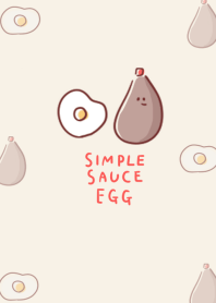 simple sauce fried egg beige.