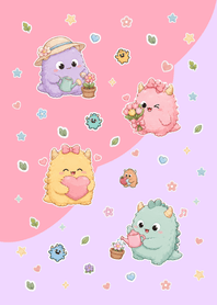 Cute monster Purple&Pink.w
