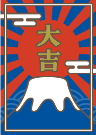 Lucky Mount Fuji / Blue x Red