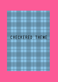 DUSTY BLUE CHECKERED THEME-FLASHY PINK