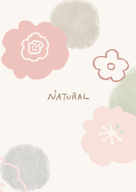 Flower watercolor circle Green Japan