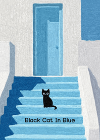 Black Cat In Blue
