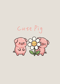 Cute Pig Daily life(fog gray brown)