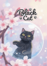Cute lucky black cat theme 56