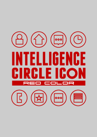 INTELLIGENCE CIRCLE ICON RED COLOR