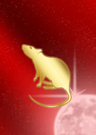 Zodiac of gold and red-mouse- JPN