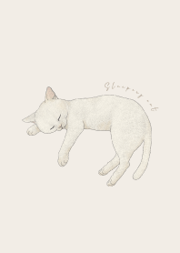 Sleeping cat - white cat -