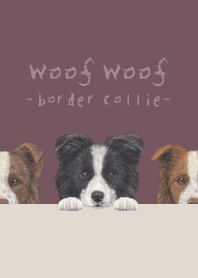 Woof Woof - Border Collie - DUSTY ROSE