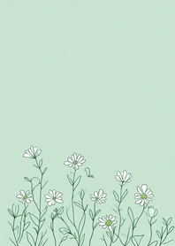 小花-薄荷綠背景 cnxaap