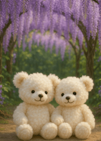 愛の証123（テディベアと藤の花）