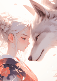 Fantasy beauty and snowy silver fox 1