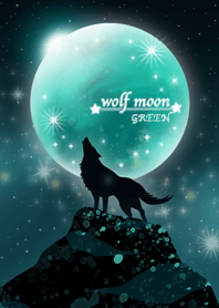 Moon and wolf green version