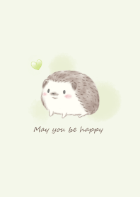 Hedgehog Wishing for Happiness -green-