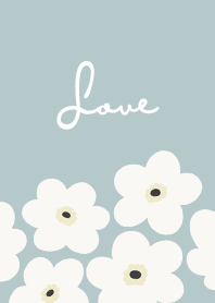 in bloom, flower wh - mist blue