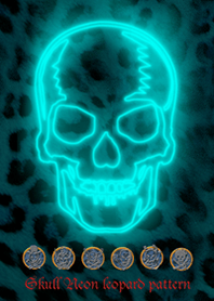 Skull Neon leopard pattern