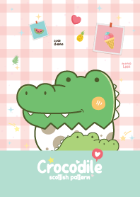 จระเข้ ลายสก๊อต สีเขียว