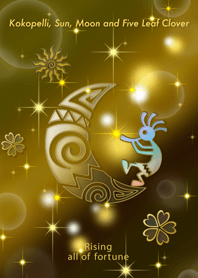 Kokopelli, Sun, Moon and Clover(Rainbow)