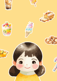 Sweets and girls2 brown & yellow